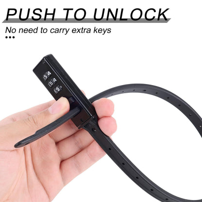2pcs Zip Tie Lock, 22.05in Adjustable Small Cable Lock with Combination 3 Digit Recodable Combination V1192-AZ-W-0974