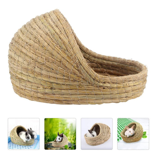 Rabbit grass bed, rabbit woven hay bed, natural handmade grass house for small pets, suitable for Totoro, V1192-AZ-W-0976