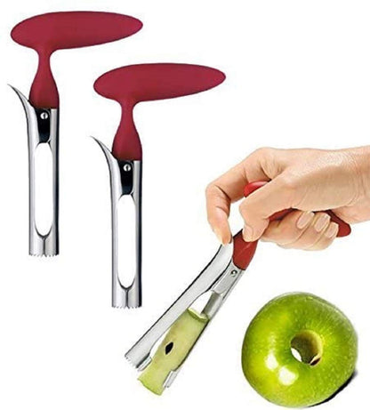 2pcs Apple Corer Tool - Easy to Use and Clean - Sturdy Apple Core Remover with Sharp Serrated Blades - V1192-AZ-W-0983