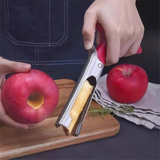 2pcs Apple Corer Tool - Easy to Use and Clean - Sturdy Apple Core Remover with Sharp Serrated Blades - V1192-AZ-W-0983