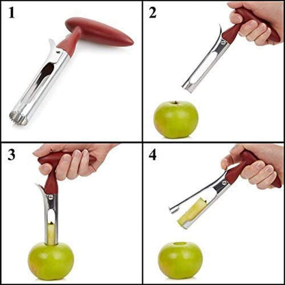 2pcs Apple Corer Tool - Easy to Use and Clean - Sturdy Apple Core Remover with Sharp Serrated Blades - V1192-AZ-W-0983