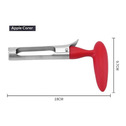 2pcs Apple Corer Tool - Easy to Use and Clean - Sturdy Apple Core Remover with Sharp Serrated Blades - V1192-AZ-W-0983