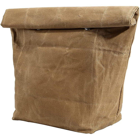 Waxed Canvas Lunch Bag - Reusable Insulated Paper Bag-Style Lunchbox for Adults - Leakproof & Durable Sack V1192-AZ-W-0984