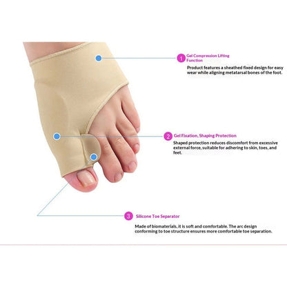 2 pair Relief Sleeve Pads & Corrector for Men & Women | Cushioned Support for Toe Alignment & Pain Relief | 2 V1192-AZ-W-0989