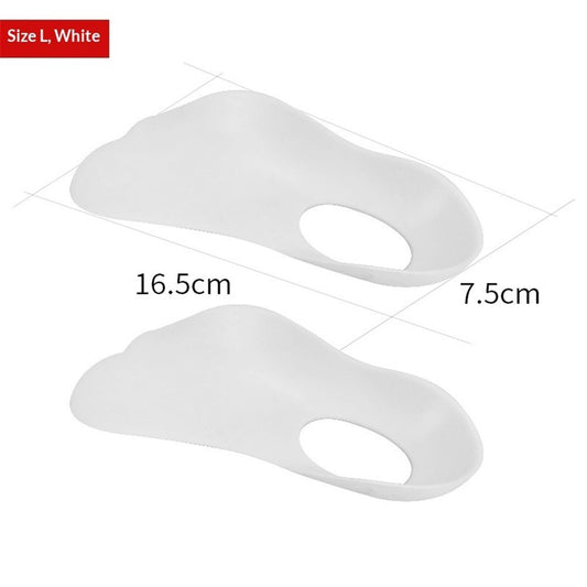 Shoe Pads 1 Pair Arch Support Inserts Plantar Insoles for Flatfoot Corrector Shoe Pads with Hole (White) Heel V1192-AZ-W-0990
