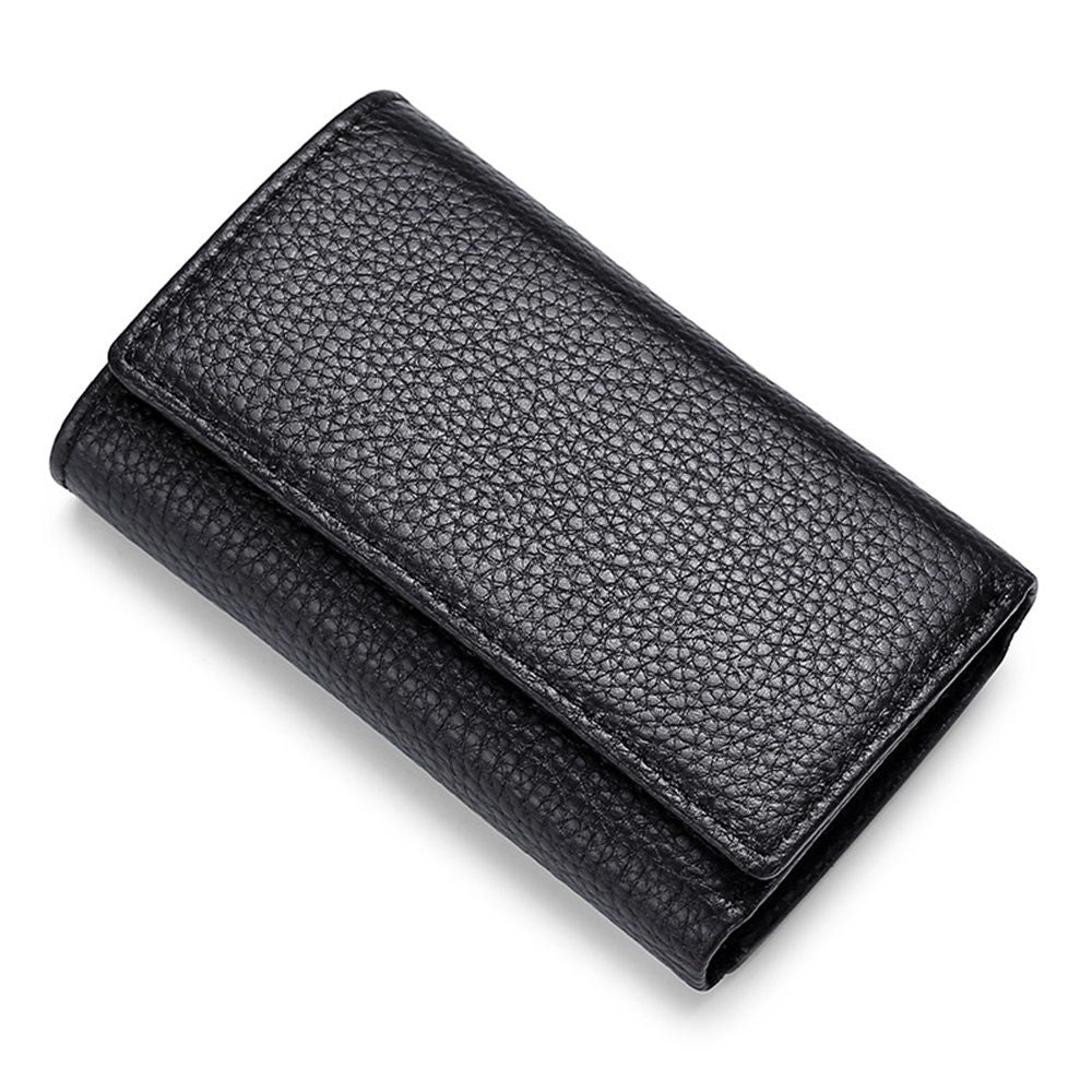 Cowhide Key Holder - Car Key Loop Wallet Slim Keychain Pouch - Practical Key Organizer for Men & Women (black) V1192-AZ-W-0991
