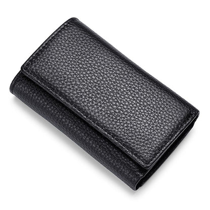 Cowhide Key Holder - Car Key Loop Wallet Slim Keychain Pouch - Practical Key Organizer for Men & Women (black) V1192-AZ-W-0991