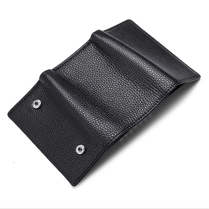 Cowhide Key Holder - Car Key Loop Wallet Slim Keychain Pouch - Practical Key Organizer for Men & Women (black) V1192-AZ-W-0991