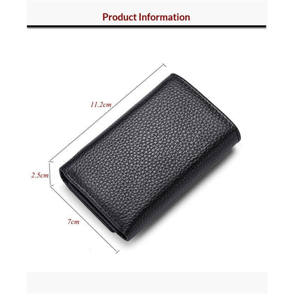 Cowhide Key Holder - Car Key Loop Wallet Slim Keychain Pouch - Practical Key Organizer for Men & Women (black) V1192-AZ-W-0991