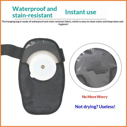 2 pack Waterproof Ostomy Bag Cover Belt Adjustable Washable Colostomy Bag Covers Protector Reusable Stoma V1192-AZ-W-1002