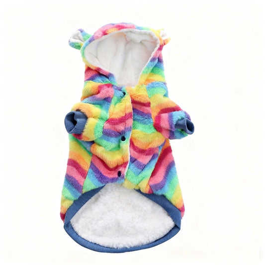 Dog Hoodie for Small to Large Dogs, Cats, Tie-dye Blue Pink Yellow Spiral Rainbow Spring Autumn Puppy Outfits V1192-AZ-W-1006