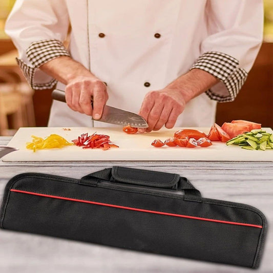 5 Pocket Chef Knife Case Roll Bag Bi-Fold (Black) Lightweight - Durable double-layer Oxford fabric - Perfect V1192-AZ-W-1016