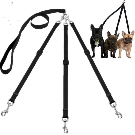 Nylon Weave Three Heads One Drag Three Dog Leash Square Round Rope Pet Traction Belt Dog Chain Strong Safety V1192-AZ-W-1019