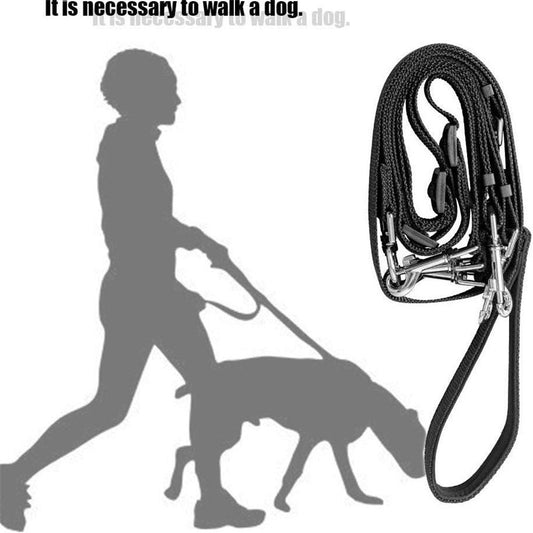 Nylon Weave Three Heads One Drag Three Dog Leash Square Round Rope Pet Traction Belt Dog Chain Strong Safety V1192-AZ-W-1019