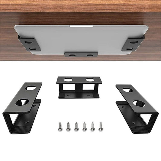 Under Desk Laptop Mount, Metal Under Desk Shelf Holder for Laptop, Mac mini, MacBook, Keyboard with V1192-AZ-W-1021