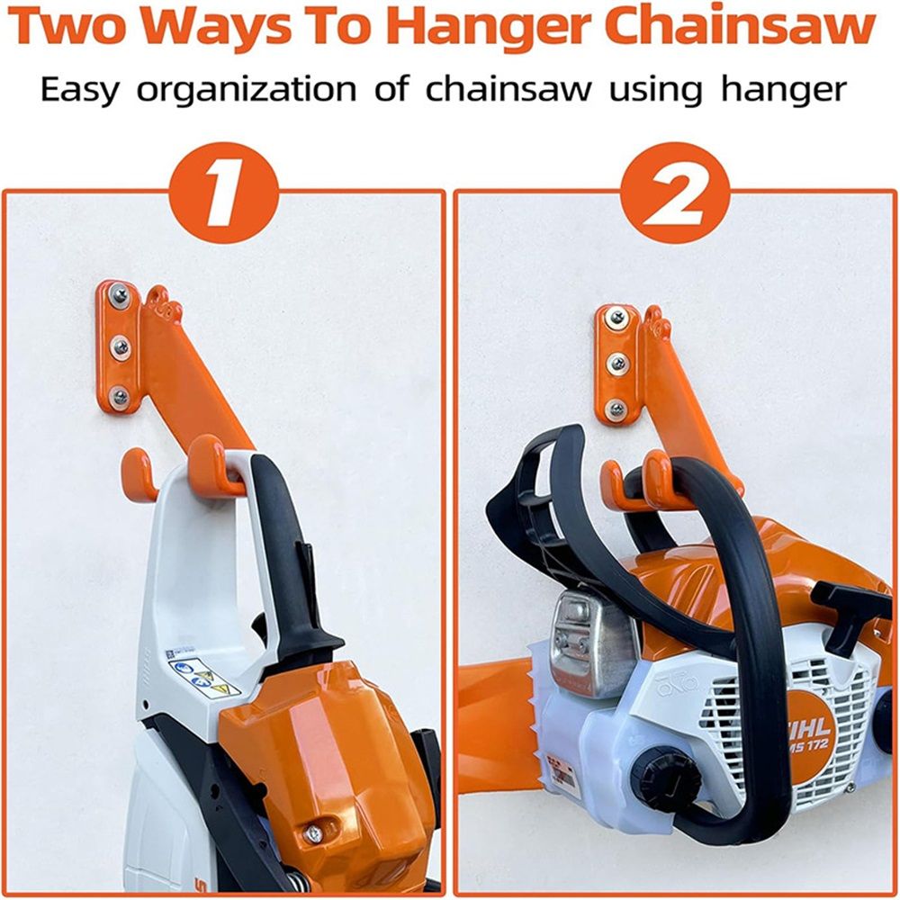 Chainsaw Hanger, 2 Pack Chainsaw Wall Mount, Heavy Duty Chainsaw Holder, Garage Organization Garage Storage V1192-AZ-W-1023