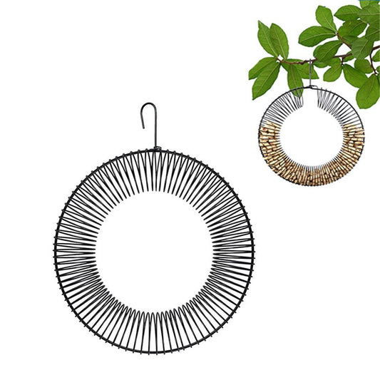 songbird Whole Peanut Black Wreath Feeder for Squirrels and Blue Jays Hanging Peanut Wreath Feeder, Round V1192-AZ-W-1033