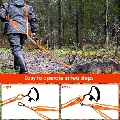 Deer Drag Strap and Harness Heavy Duty Safety Deer Dragging Rope Hunting Accessories for Hunters V1192-AZ-W-1034