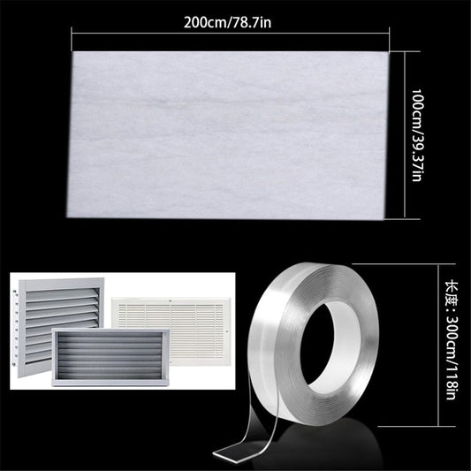 Complete Air Vent Filters Kit- 98'' x 18'' Electrostatic Media With 118in of Installation Tape 36+ Filters V1192-AZ-W-1035