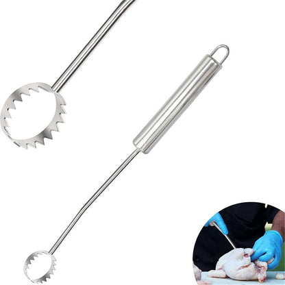 Stainless Steel Lung Remover, Textured Handle, Angled Head, Easy Clean Materials,Lung Scraper of Chicken V1192-AZ-W-1044