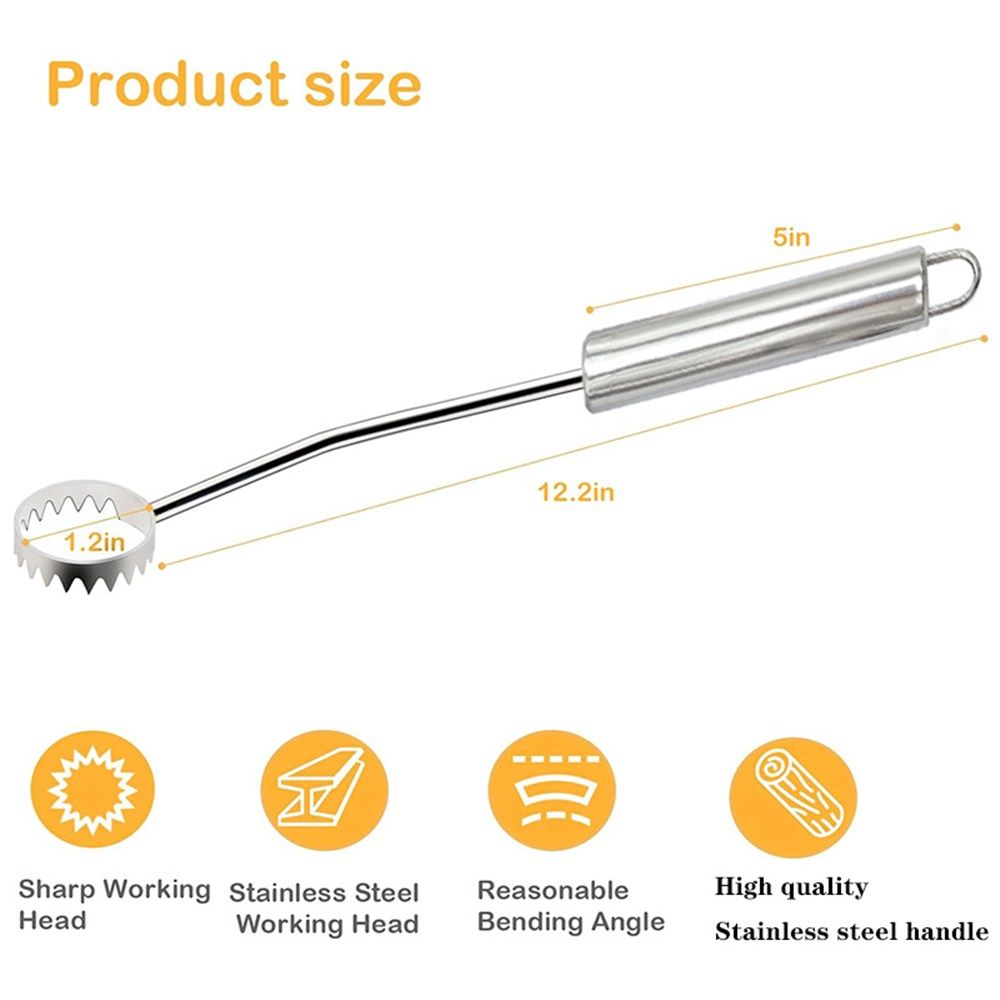 Stainless Steel Lung Remover, Textured Handle, Angled Head, Easy Clean Materials,Lung Scraper of Chicken V1192-AZ-W-1044
