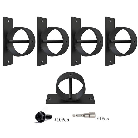 4 Packs 2inch Black Rope Support Holder with Cross Screw Securing Rope Drop Ring Brackets Stainless Steel V1192-AZ-W-1046