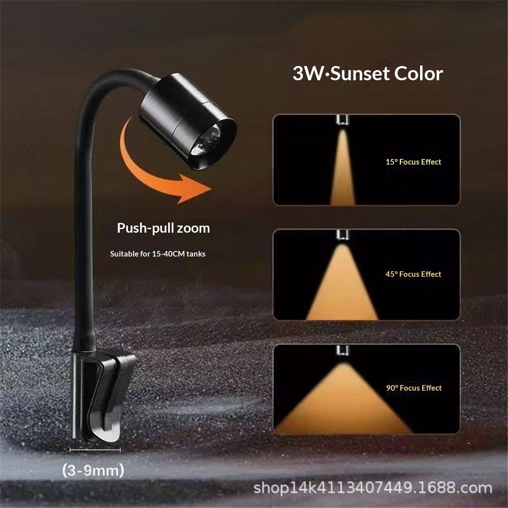 LED Aquarium Light - Freshwater Fish Tank Spotlight Vivarium Terrarium Light Fish tank light, turtle light V1192-AZ-W-1047