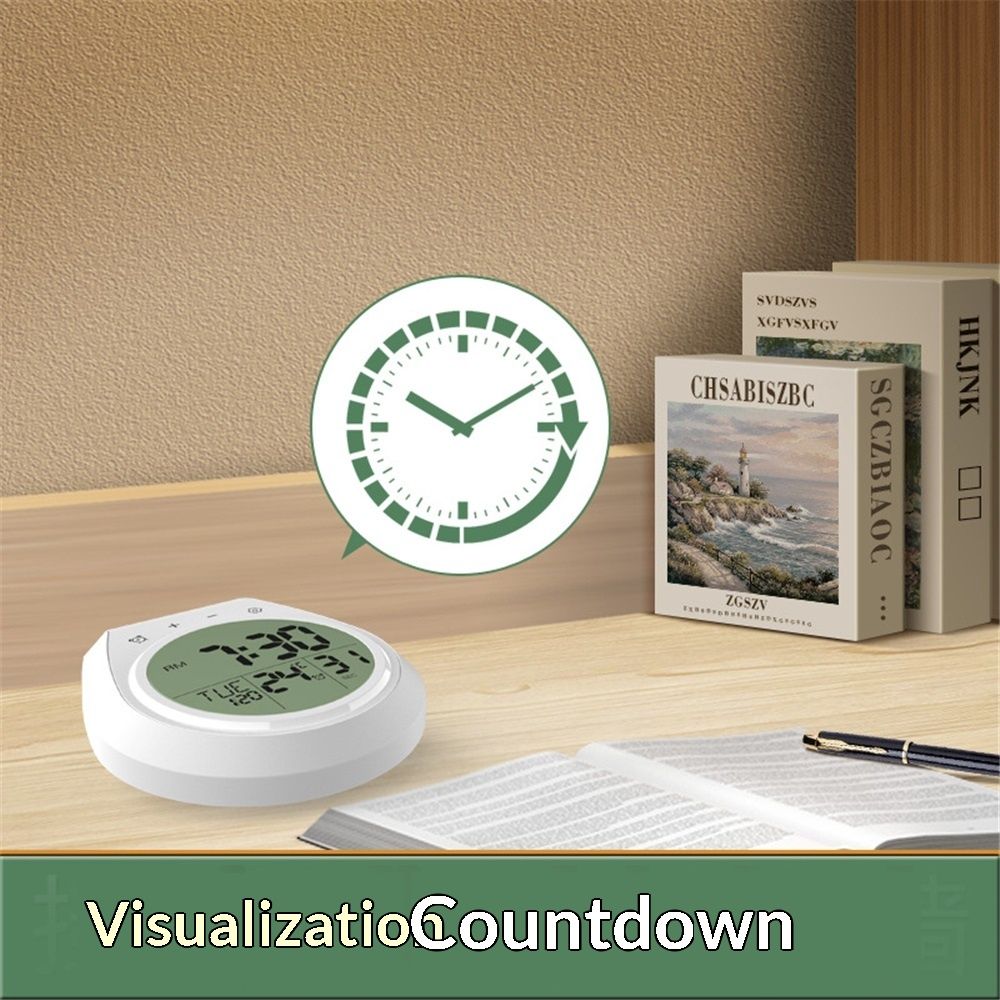 Shower Timer Clock Waterproof, Digital Bathroom Kitchen Wall Clock with LCD Display, 12/24 Hour Format, V1192-AZ-W-1048
