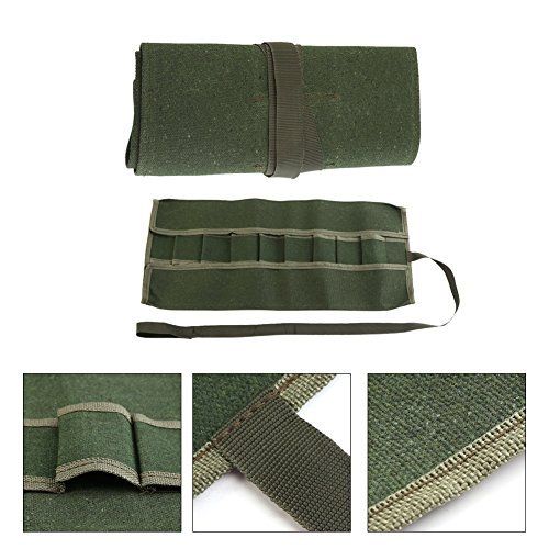 Bonsai Tools Pocket Multifunctional Carrying Roll Bag 10 Pockets Canvas Spanner Wrench Tool Roll Up Storage V1192-AZ-W-1055