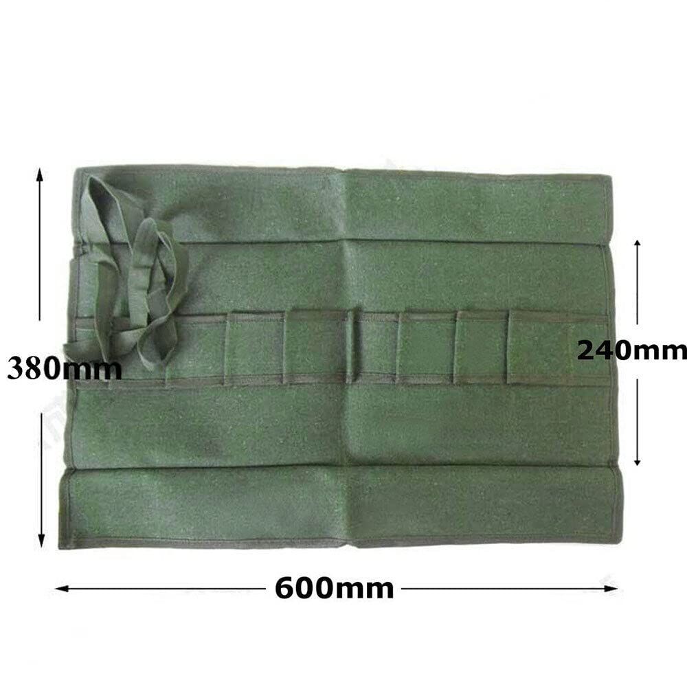 Bonsai Tools Pocket Multifunctional Carrying Roll Bag 10 Pockets Canvas Spanner Wrench Tool Roll Up Storage V1192-AZ-W-1055
