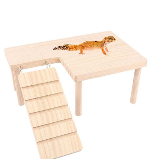 Reptiles Hideout Wooden with Climbing Ramp Bearded Dragon Hide Cave Wood Aquariums & Terrariums Accessories V1192-AZ-W-1057