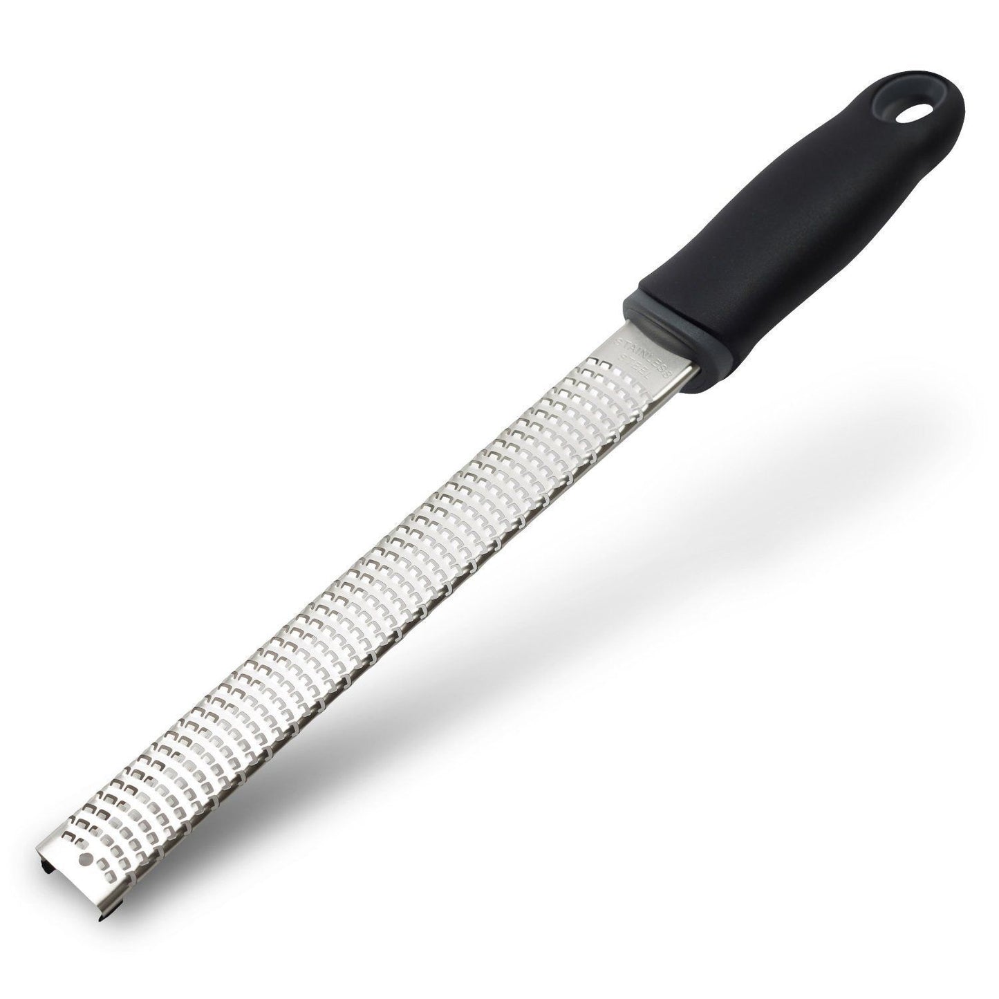 Lemon Zester, Stainless Steel Kitchen Cheese Grater, Plastic Cover Ergonomic Soft Black Handle(black) V1192-AZ-W-1058