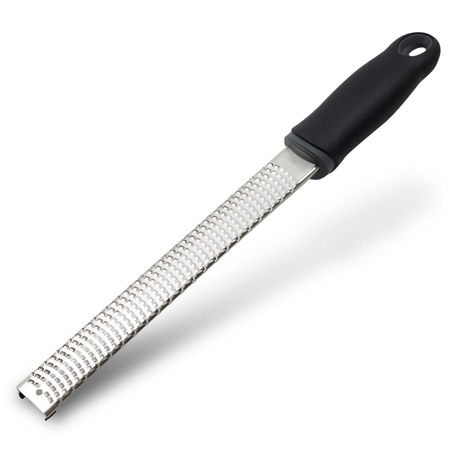 Lemon Zester, Stainless Steel Kitchen Cheese Grater, Plastic Cover Ergonomic Soft Black Handle(black) V1192-AZ-W-1058