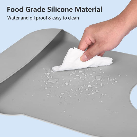 Adjustable Silicone Adult Bib, Washable Bib for Men & Women, Waterproof bib for Elderly with Crumb V1192-AZ-W-1060
