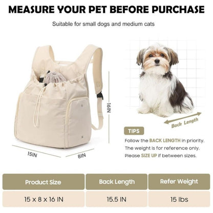 Dog Front Carrier Backpack, Adjustable Pet Dog Carrier Backpack Ventilated Mesh Dog Travel Backpack with V1192-AZ-W-1061