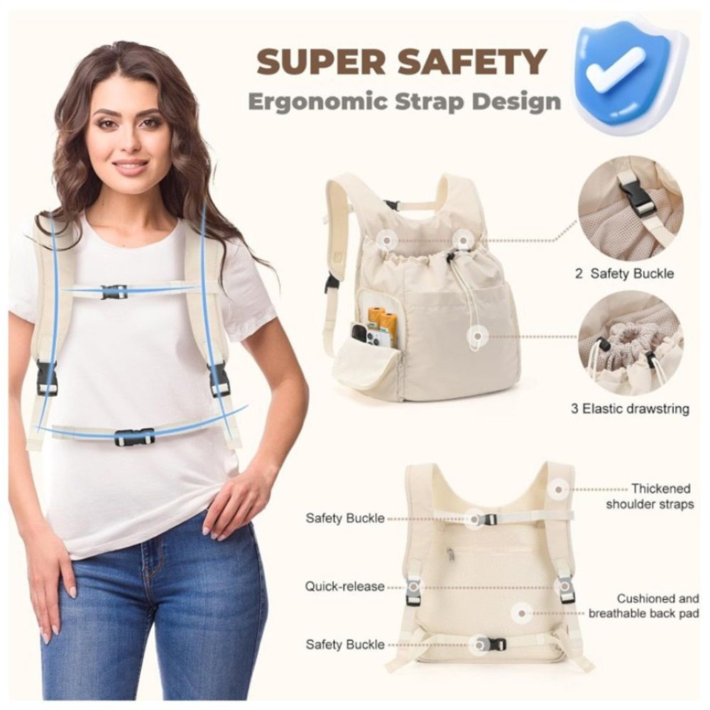 Dog Front Carrier Backpack, Adjustable Pet Dog Carrier Backpack Ventilated Mesh Dog Travel Backpack with V1192-AZ-W-1061