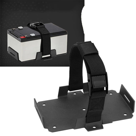 Small Battery Tray Fit 12V-6V / 7AH 8AH 9AH 12AH 15AH Batteries and More, Adjustable Hold-Down Strap Battery V1192-AZ-W-1065