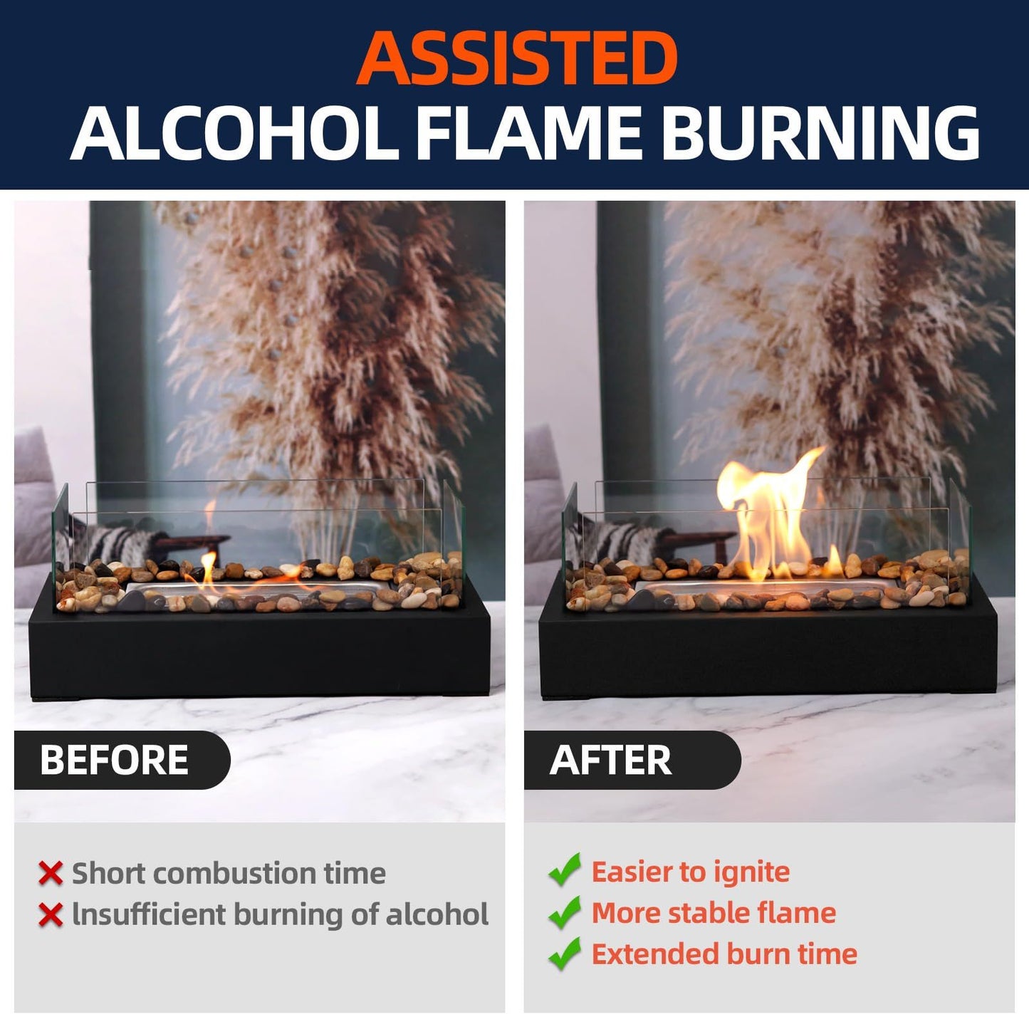 48PCS Ceramic Wool Wick for Tabletop Fire Pit, Table Top Firepit Sponge Fuel Core for Bioethanol Rubbing V1192-AZ-W-1066