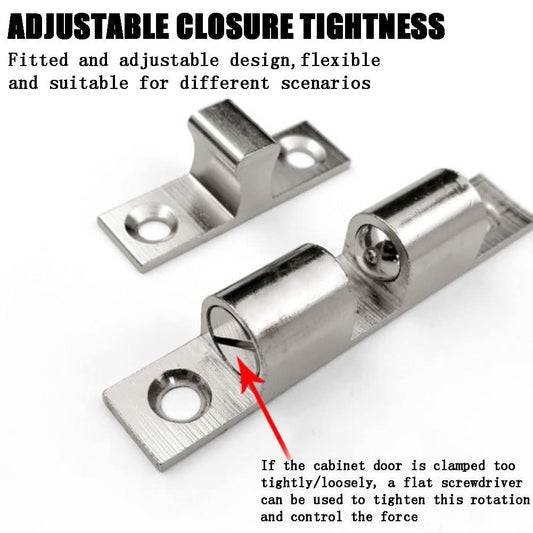 5Pcs 2.75"/ 70mm Double Ball Tension Roller Catch Latch, Solid Brass Hardware Fitting with Screws for V1192-AZ-W-1067