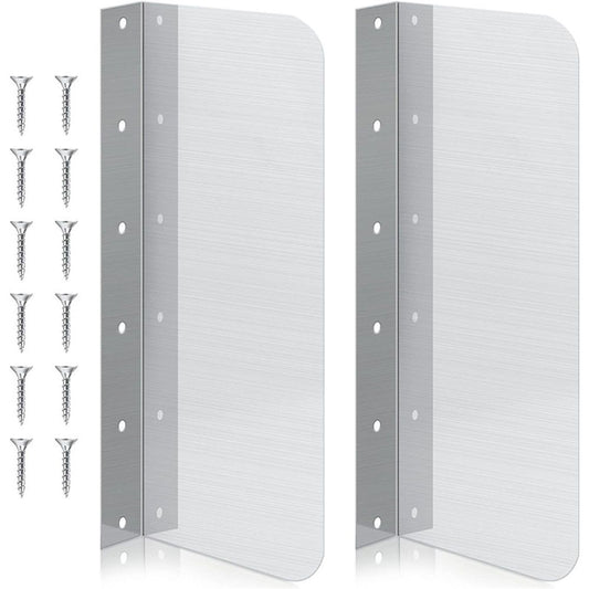 2pcs15 x 6 Inch Stainless Steel Splash Guard Stainless Steel Wall Mount Guard with Screws Screws for Bathroom V1192-AZ-W-1068