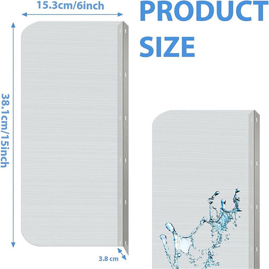 2pcs15 x 6 Inch Stainless Steel Splash Guard Stainless Steel Wall Mount Guard with Screws Screws for Bathroom V1192-AZ-W-1068