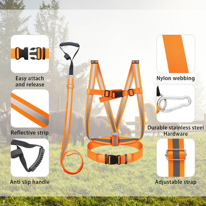 Deer Drag Strap and Dual Harness with Reflective Strips Heavy Duty Deer Dragging Rope Hunting for Hunters V1192-AZ-W-1071