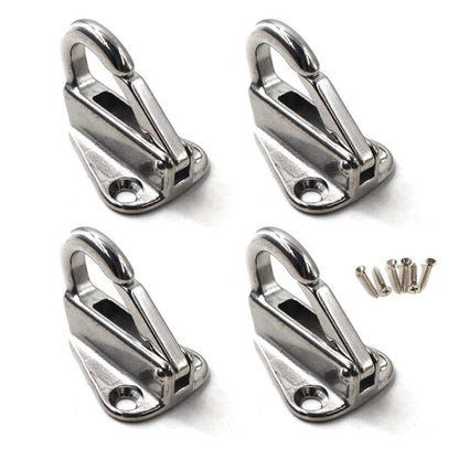 Spring Snap Attach Rope Hook, SS 316 Fender Spring Fending Hook Marine Clothes Boat Hardware (4pcs) V1192-AZ-W-1075