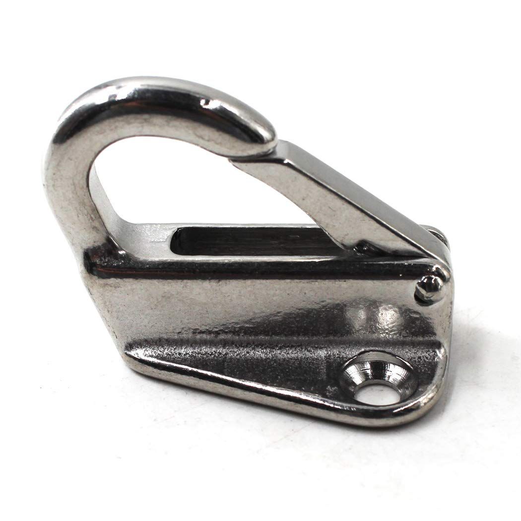 Spring Snap Attach Rope Hook, SS 316 Fender Spring Fending Hook Marine Clothes Boat Hardware (4pcs) V1192-AZ-W-1075
