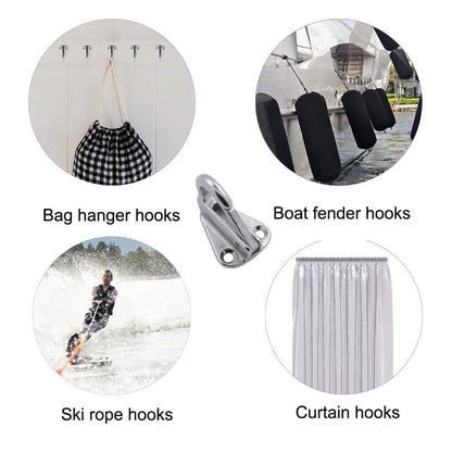 Spring Snap Attach Rope Hook, SS 316 Fender Spring Fending Hook Marine Clothes Boat Hardware (4pcs) V1192-AZ-W-1075