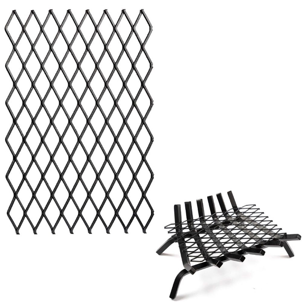 Fireplace Grate Ember Retainer,12x7inches Steel Fireplace Ember Retainer Mesh,Metal Ember Retainer for Use on V1192-AZ-W-1077