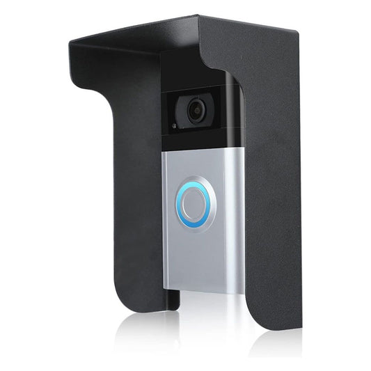 Outdoor Black Doorbell Rain Anti-Glare Cover, Steel Weather-Blocking Camera Cover Glare Sun Shade Protection V1192-AZ-W-1080