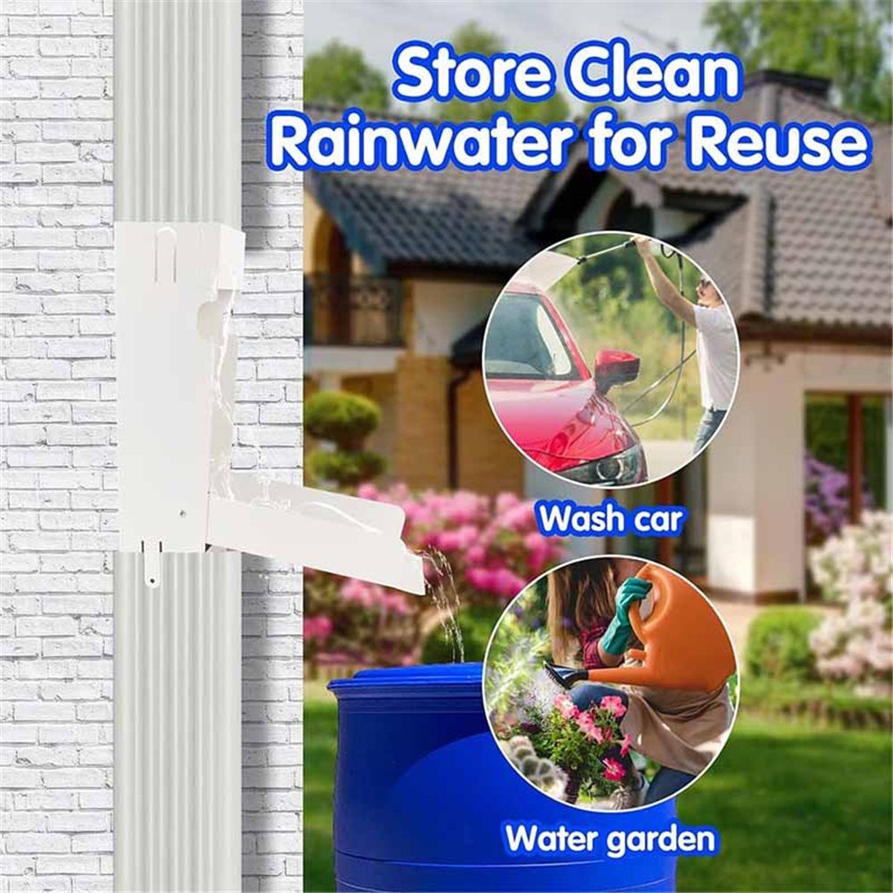 Rainwater Collection System, Rain Barrel Diverter Catching Collection System, Stainless Steel Raindrop V1192-AZ-W-1082