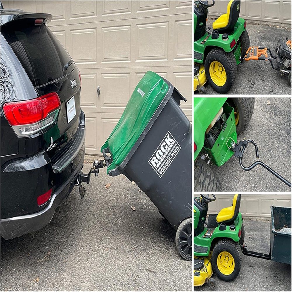 Premium Combo Hitch, Haul Pin Hitch, Handled Lawn, and Garden Equipment, or Wheeled Garbage Cans - by Garbage V1192-AZ-W-1088