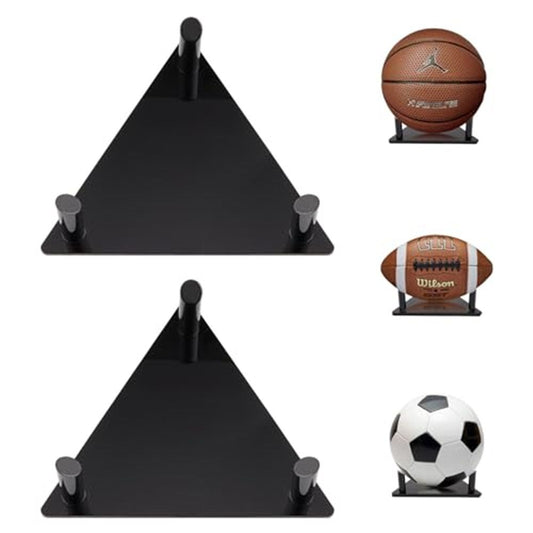 Ball Display Stand with Anti-Slip Mat, 1.3inch Pegs Acrylic Sleek Holder for Different Size Basketball, V1192-AZ-W-1095